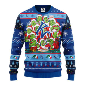Kansas City Royals 12 Grinch Xmas Day Ugly Christmas Sweater, Grinch Xmas Sweater