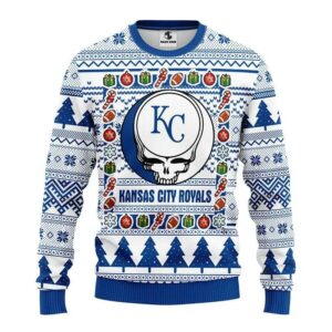 Kansas City Royals Grateful Dead Ugly Christmas Sweater, MLB Christmas Sweater