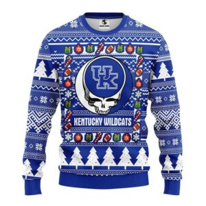 Kentucky Wildcats Grateful Dead Ugly Christmas Sweater, NCAA Christmas Sweater