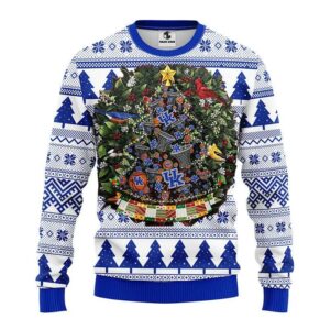 Kentucky Wildcats Tree Ball Ugly Christmas Sweater, NCAA Christmas Sweater