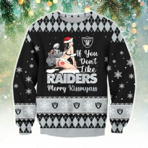 Las Vegas Raiders Kissmyass Ugly  Christmas Sweater, NFL Christmas Sweater