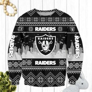 Las Vegas Raiders Ugly Christmas Sweater, NFL Christmas Sweater