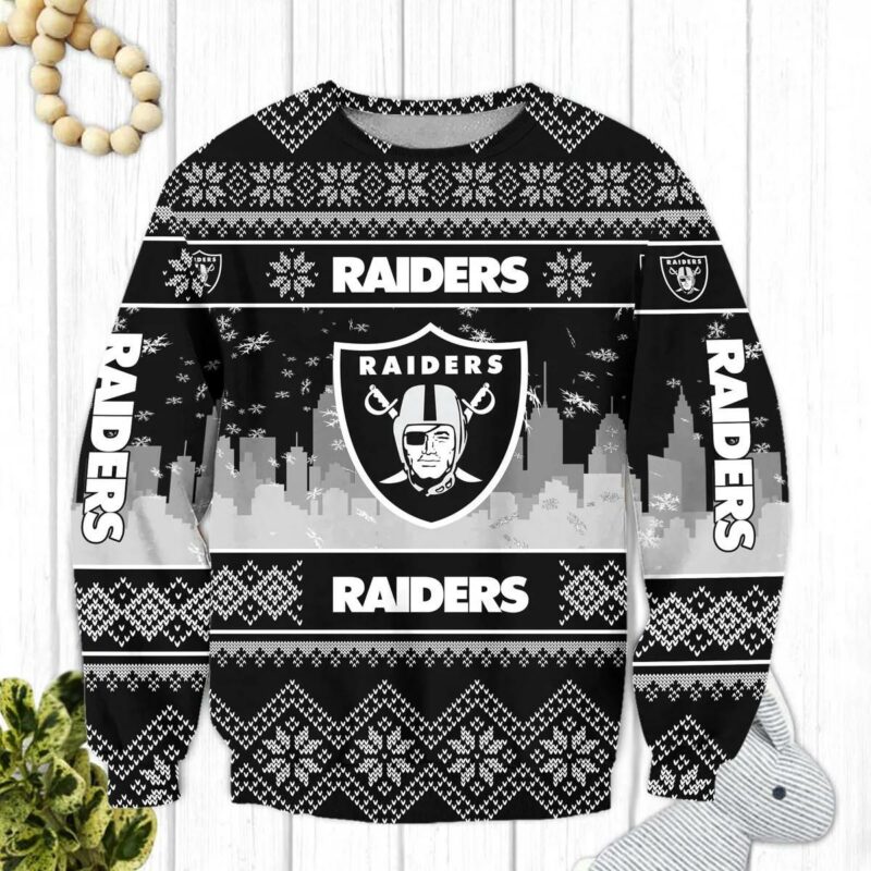 Las Vegas Raiders Ugly Christmas Sweater, NFL Christmas Sweater