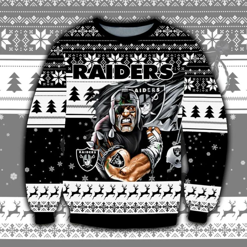 Las Vegas Raiders Ugly Christmas Sweater, NFL Christmas Sweater