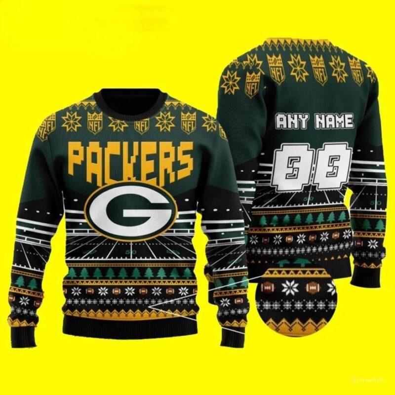 Logo Custom Green Bay Packers Ugly Christmas Sweater, NFL Christmas Sweater