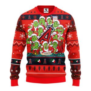 Los Angeles Angels 12 Grinch Xmas Day Ugly Christmas Sweater, Grinch Xmas Sweater