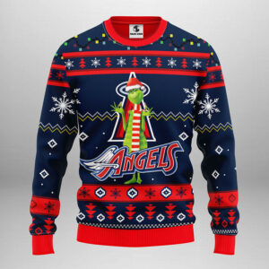 Los Angeles Angels Funny Grinch Ugly Christmas Sweater, Grinch Xmas Sweater