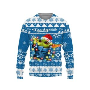Los Angeles Dodgers Baby Yoda Star Wars Ugly Christmas Sweater, MLB Christmas Sweater