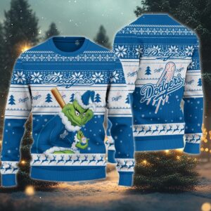 Los Angeles Dodgers Grinch Stolen Ugly Christmas Sweater, MLB Christmas Sweater