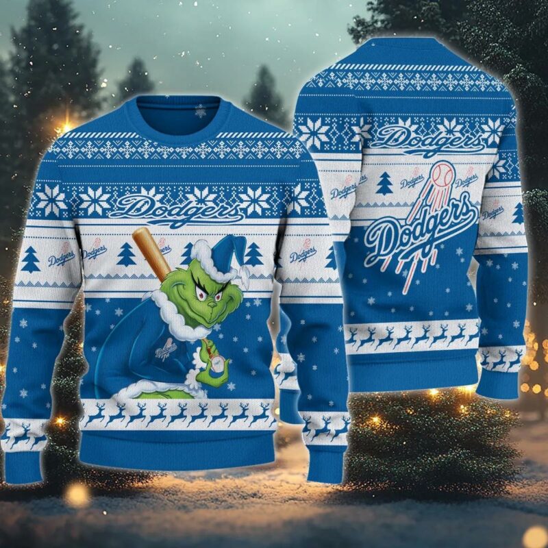 Los Angeles Dodgers Grinch Stolen Ugly Christmas Sweater, MLB Christmas Sweater