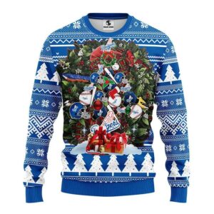 Los Angeles Dodgers Tree Christmas Ugly Sweater, MLB Christmas Sweater