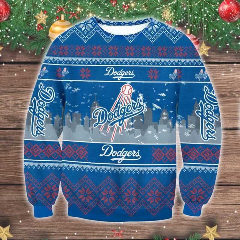 Los Angeles Dodgers Ugly Christmas Sweater, MLB Christmas Sweater