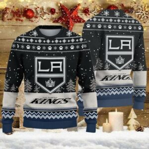 Los Angeles Kings Big Logo Ugly Christmas Sweater, NHL Christmas Sweater