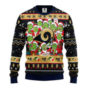 Los Angeles Rams 12 Grinch Xmas Day Ugly Christmas Sweater, Grinch Xmas Sweater