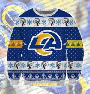 Los Angeles Rams Big Logo Ugly Christmas Sweater, NFL Christmas Sweater