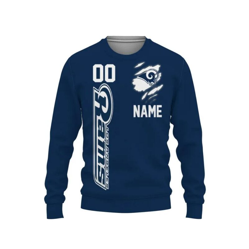 Los Angeles Rams Custom Ugly Christmas Sweater, NFL Christmas Sweater