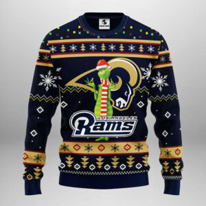 Los Angeles Rams Funny Grinch Ugly Christmas Sweater, Grinch Xmas Sweater