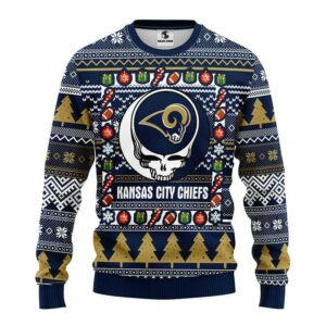 Los Angeles Rams Grateful Dead Ugly Ugly Sweater Christmas, NFL Christmas Sweater