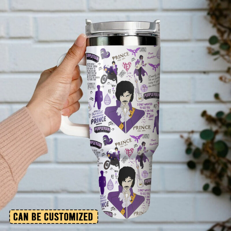 Prince Music Custom Stanley Quencher 40oz Stainless Steel Tumbler - Threewoofs - Image 2