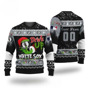 MLB Grinch Drink Up Chicago White Sox Custom Ugly Christmas Sweater, MLB Christmas Sweater