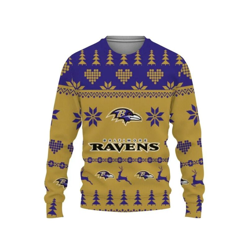 Merry Christmas Funny Baltimore Ravens Ugly Christmas Sweater, NFL Christmas Sweater