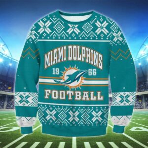 Miami Dolphins 1966 Ugly Christmas Sweater, NFL Christmas Sweater