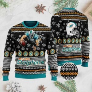 Miami Dolphins 3D Ugly Christmas Sweater, NFL Christmas Sweater