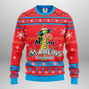 Miami Marlins Funny Grinch Ugly Christmas Sweater