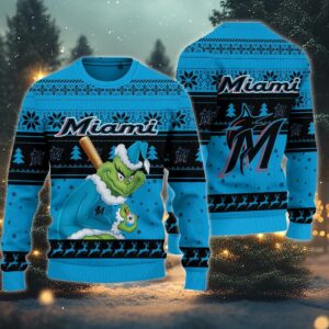 Miami Marlins Grinch Stolen Ugly Christmas Sweater, MLB Christmas Sweater