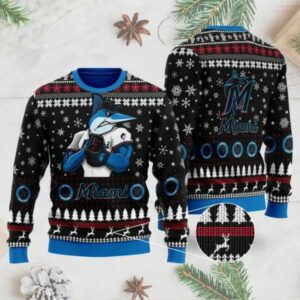 Miami Marlins Mascot Ugly Christmas Sweater, MLB Christmas Sweater