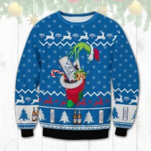 Michelob Ultra Grinch Hand Ugly Sweater, Grinch Holiday Sweater