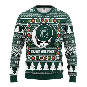 Michigan State Spartans Grateful Dead Ugly Christmas Sweater, NCAA Christmas Sweater