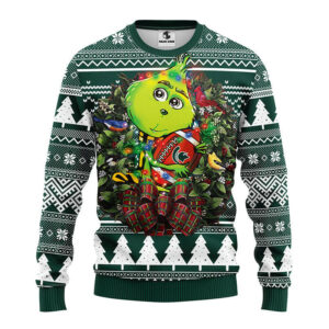 Michigan State Spartans Grinch Hug Ugly Christmas Sweater