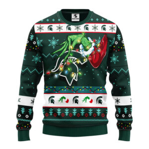 Michigan State Spartans Grinch Ugly Christmas Sweater