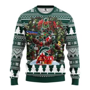 Michigan State Spartans Tree Ugly Christmas Sweater, NCAA Christmas Sweater