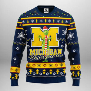 Michigan Wolverines Funny Grinch Ugly Christmas Sweater