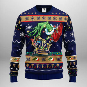 Milwaukee Brewers Grinch Ugly Christmas Sweater