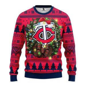 Minnesota Twins Big Logo Ugly Christmas Sweater, MLB Christmas Sweater