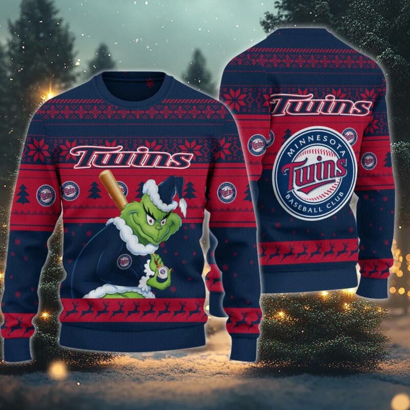 Minnesota Twins Grinch Stolen Ugly Christmas Sweater, MLB Christmas Sweater