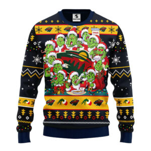Minnesota Wild 12 Grinch Xmas Day Ugly Christmas Sweater