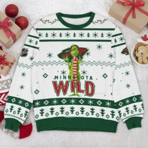 Minnesota Wild NHL Grinch Ugly Christmas Sweater, NHL Christmas Sweater