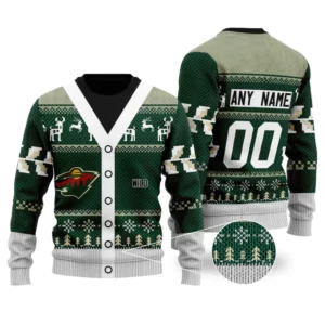 NHL Minnesota Wild | Personalized Name &amp; Number Unisex Sweater For Christmas Season