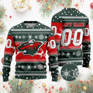 NHL Minnesota Wild | Personalized Name &amp; Number Unisex Sweater For Christmas Season