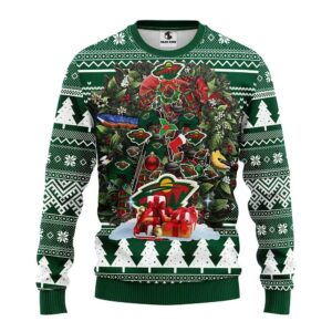 Minnesota Wild Tree Christmas Ugly Sweater, NHL Christmas Sweater