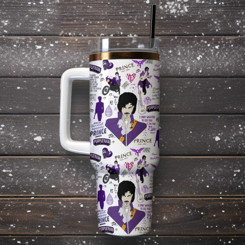Prince Music Custom Stanley Quencher 40oz Stainless Steel Tumbler - Threewoofs - Image 4