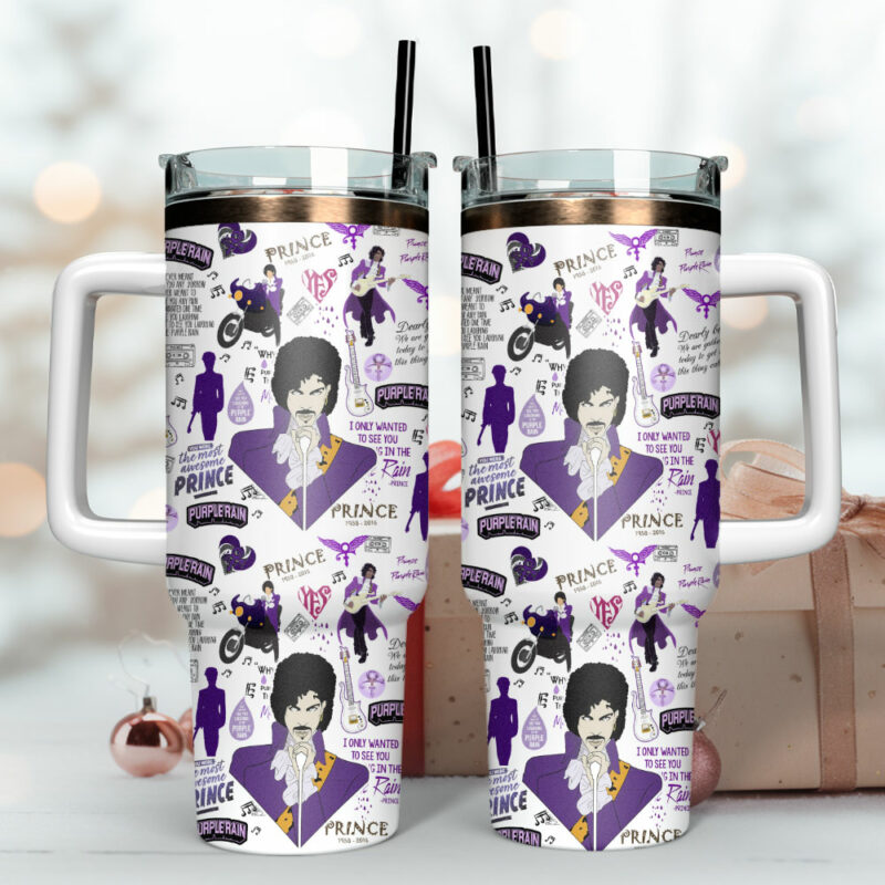 Prince Music Custom Stanley Quencher 40oz Stainless Steel Tumbler - Threewoofs - Image 3