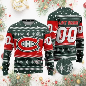 NHL Montreal Canadiens | Personalized Name & Number Unisex Sweater For Christmas Season