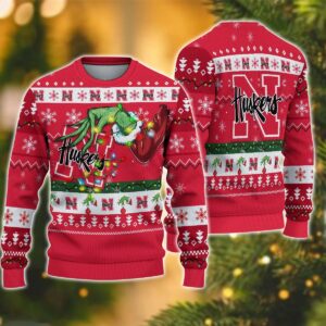 NCAA Nebraska Cornhuskers Grinch Ugly Christmas Sweater, NCAA Christmas Sweater