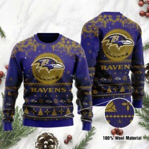 NFL Baltimore Ravens Ugly Christmas Sweater, NFL Christmas Sweater