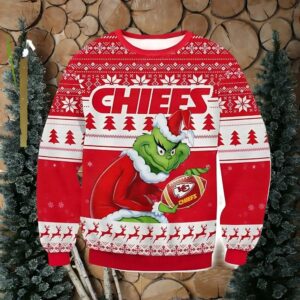 NFL Kansas City Chiefs Grinch Stolen Ugly Christmas Sweater, NFL Christmas Sweater